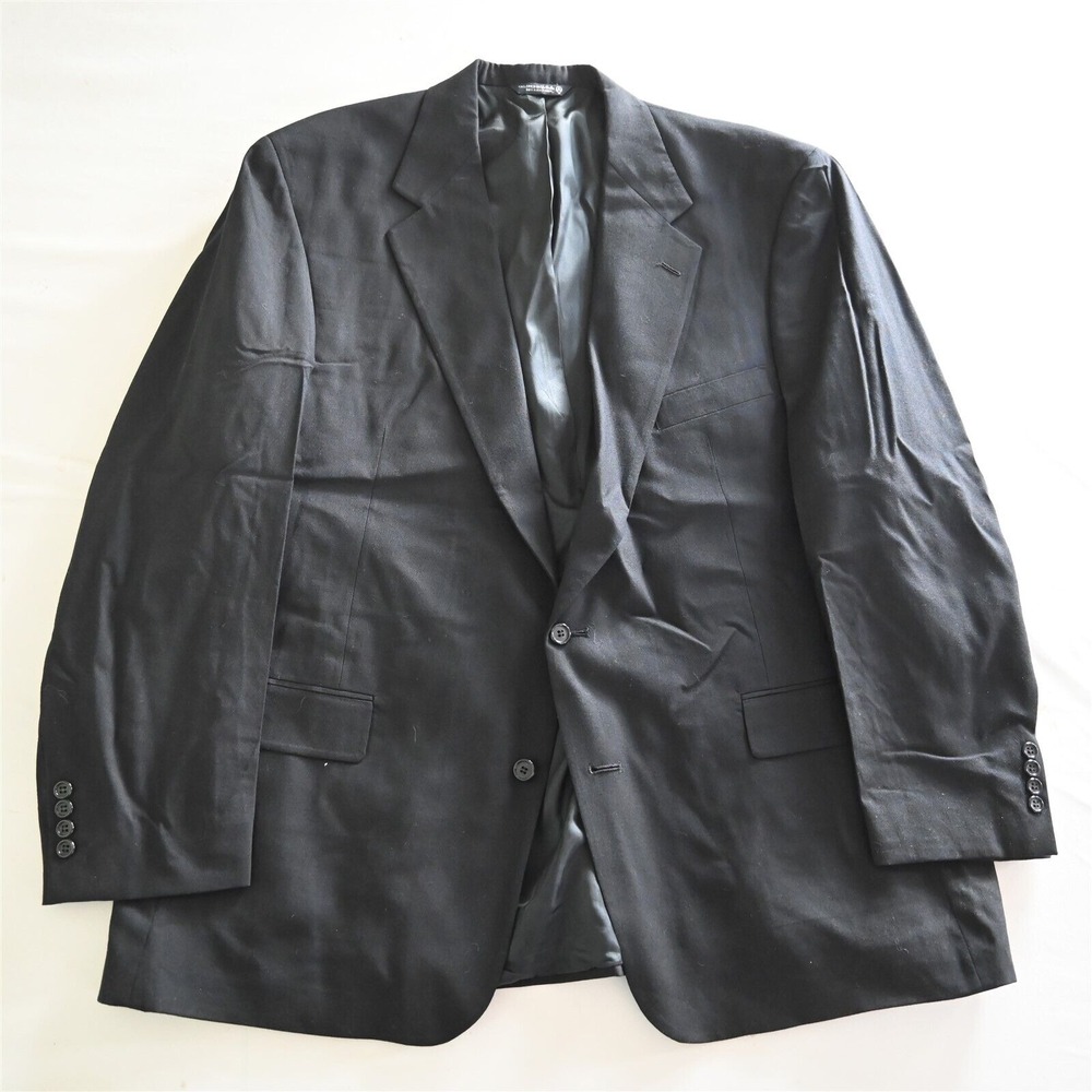 Vtg Palm Beach 50L Navy‎ Blue Hopsack Wool Mens Blazer Sport Coat Jacket
